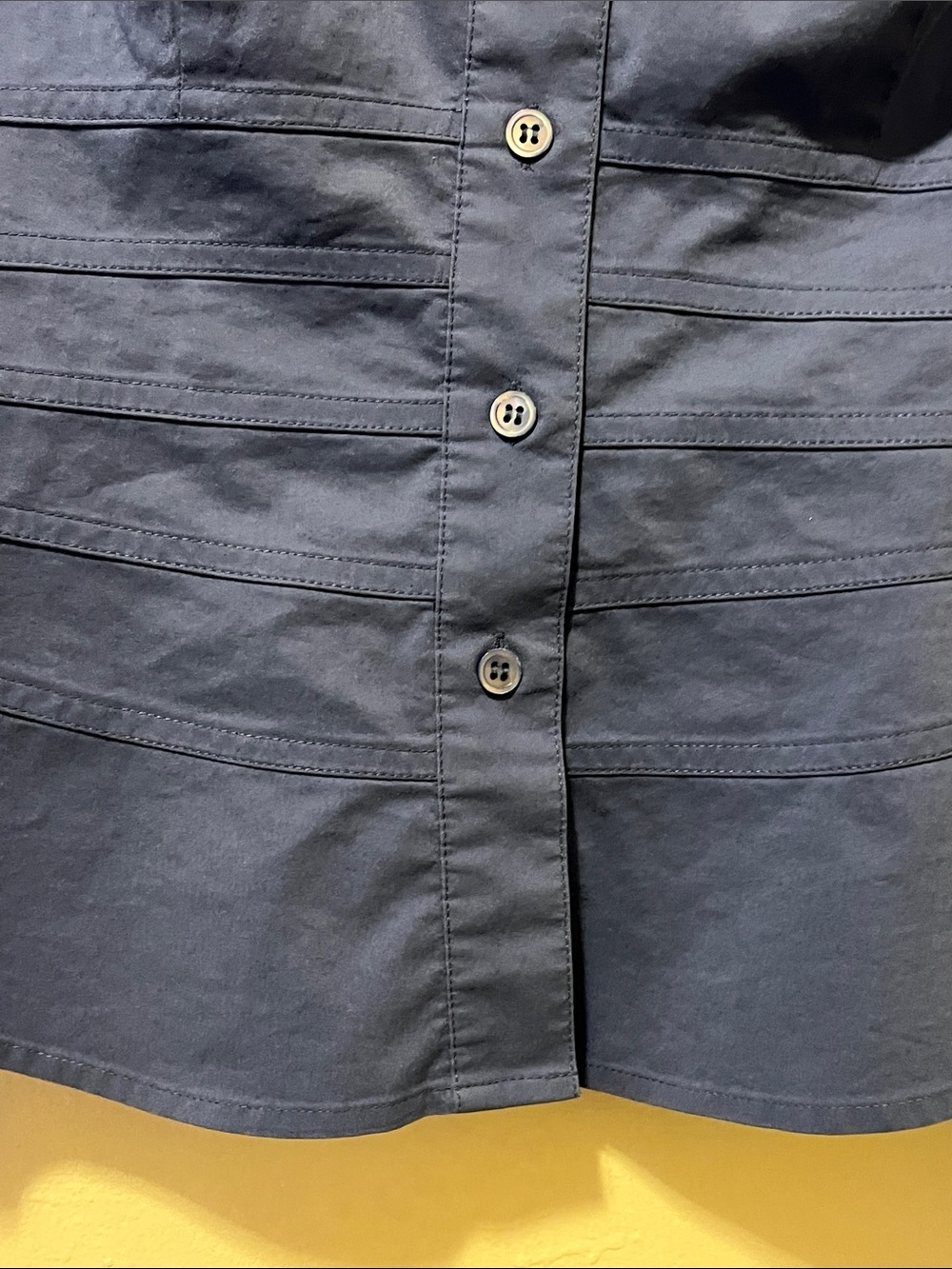 Structured Button-Front Navy Top - Picture 2 of 10